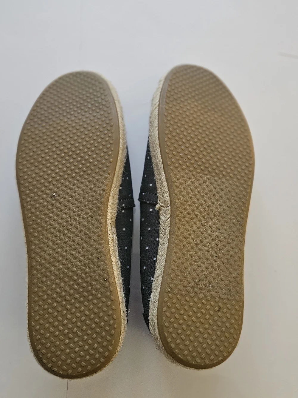 TOMS Black Canvas Polka Dot Slip-On Espadrilles